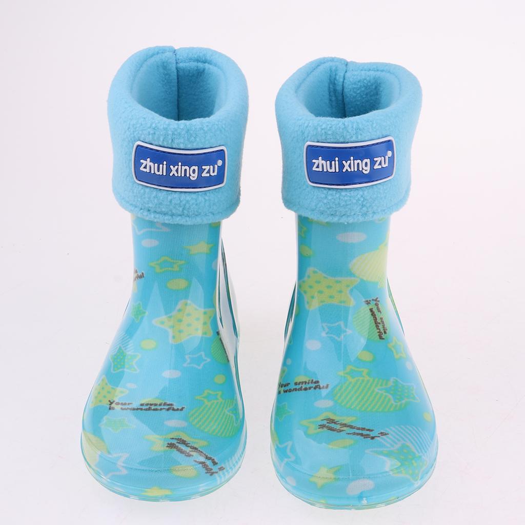 Waterproof Shoes Baby Rain Boots Kids Rain Shoes Blue Inner Length 16cm