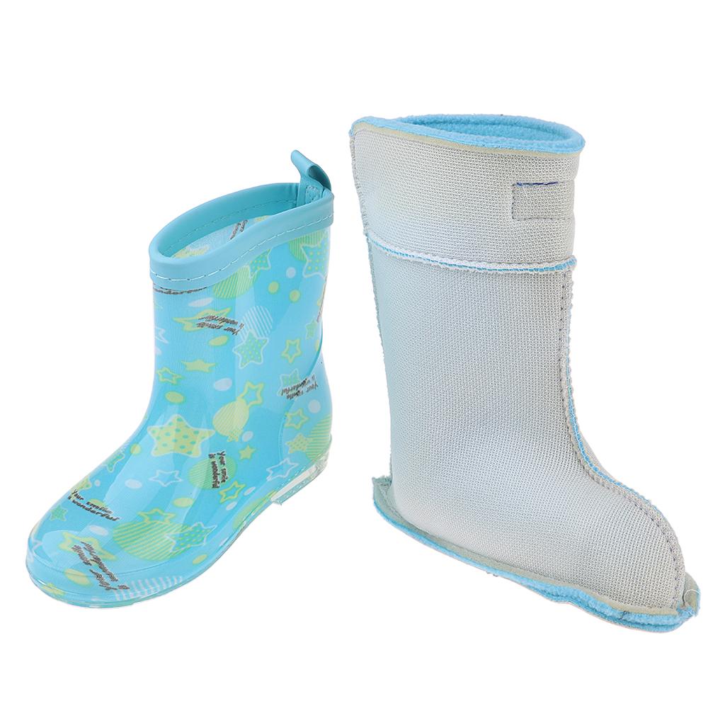 Waterproof Shoes Baby Rain Boots Kids Rain Shoes Blue Inner Length 16cm