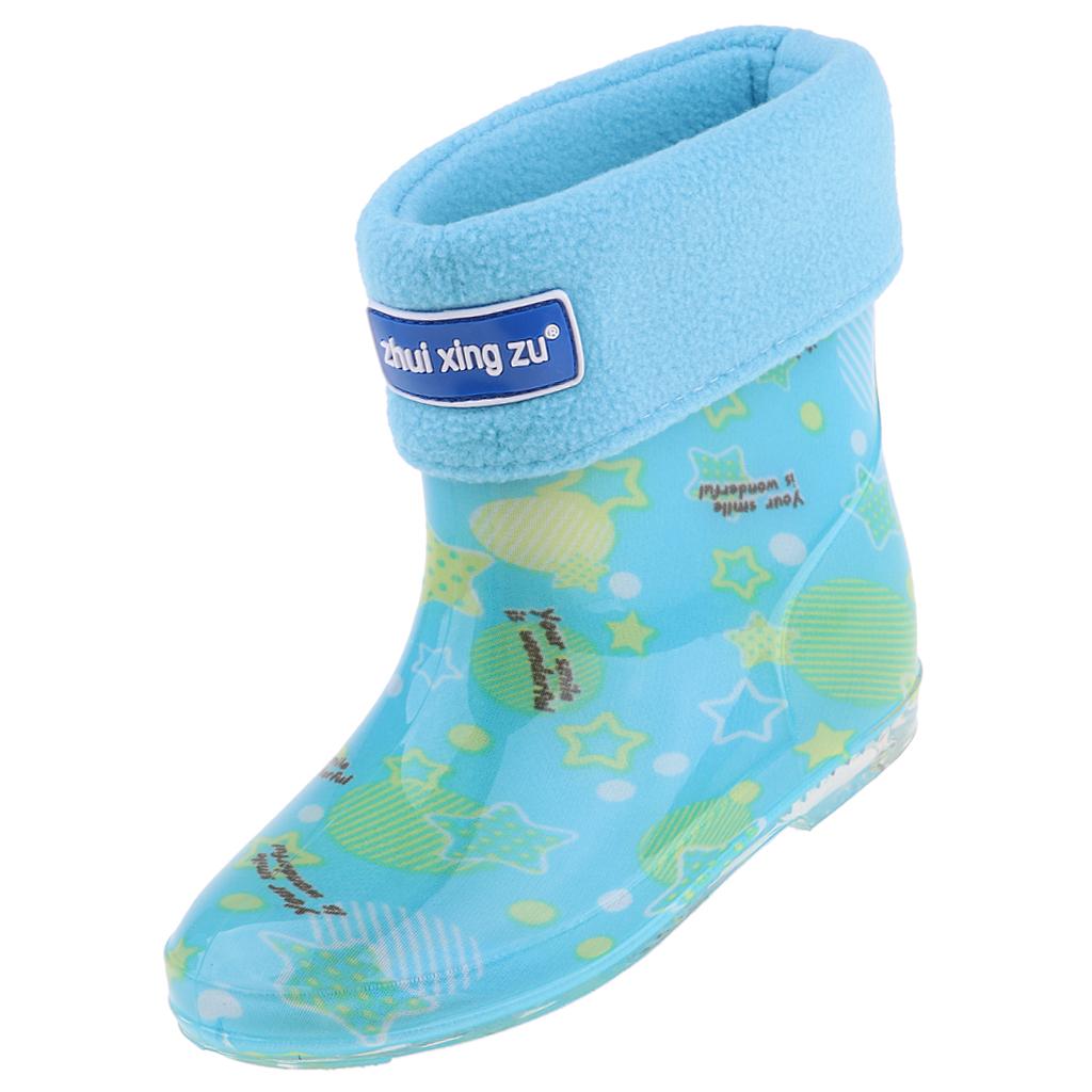 Waterproof Shoes Baby Rain Boots Kids Rain Shoes Blue Inner Length 16cm