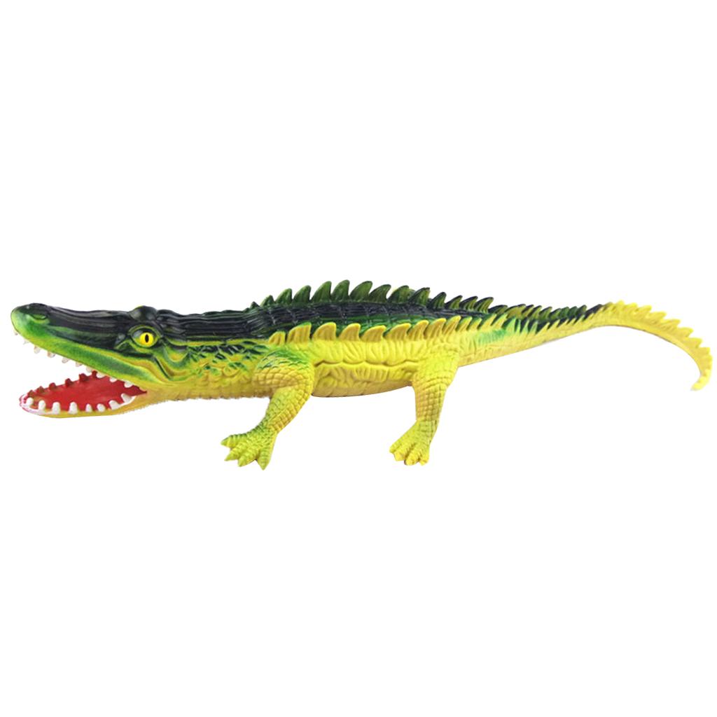Toy Crocodile Plastic Tactile Figurine Model Alligator Nature Reptile Green