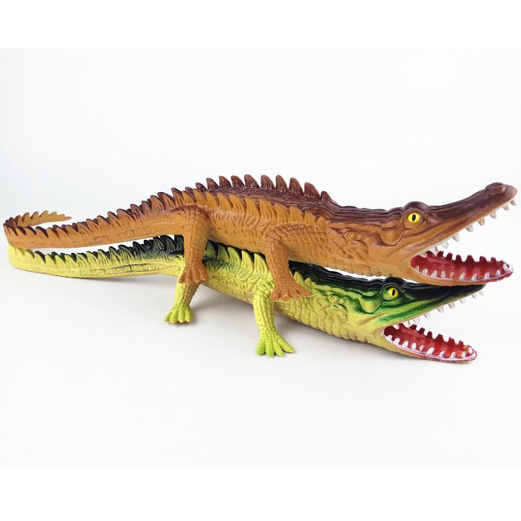 Toy Crocodile Plastic Tactile Figurine Model Alligator Nature Reptile Green