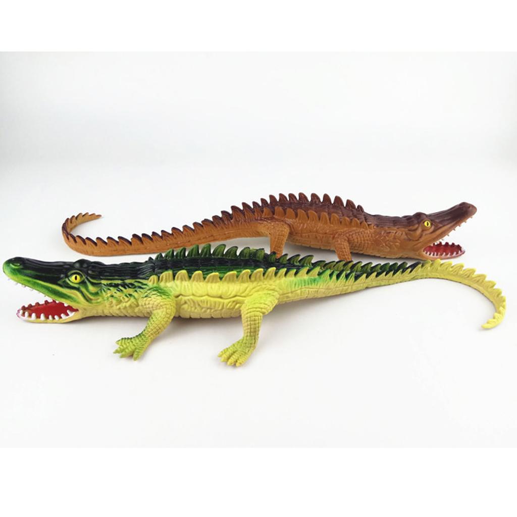 Toy Crocodile Plastic Tactile Figurine Model Alligator Nature Reptile Green