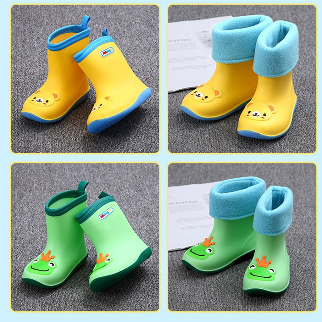 Children Toddlers Waterproof Rubber Rain Boots   Yellow Bear for 3 years