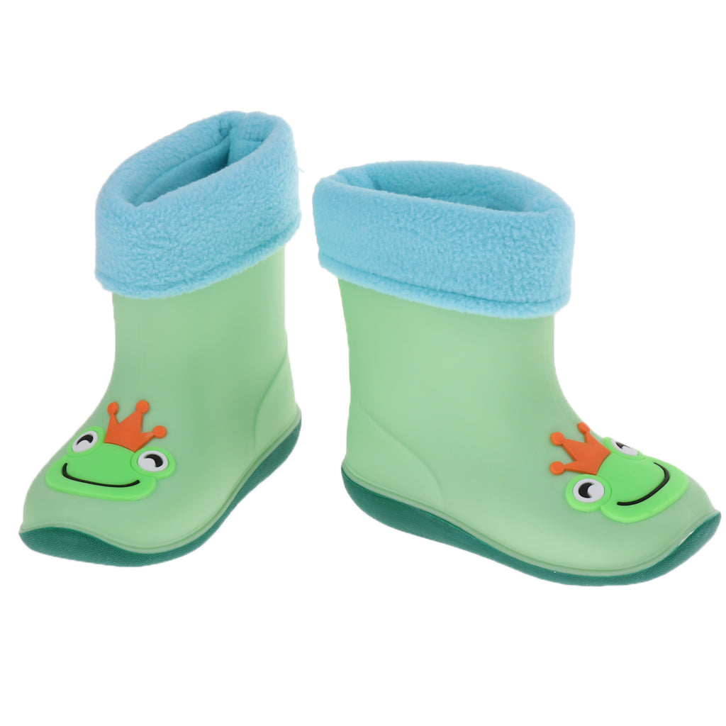 Children Toddlers Waterproof Rubber Rain Boots   Green Frog for 4 years