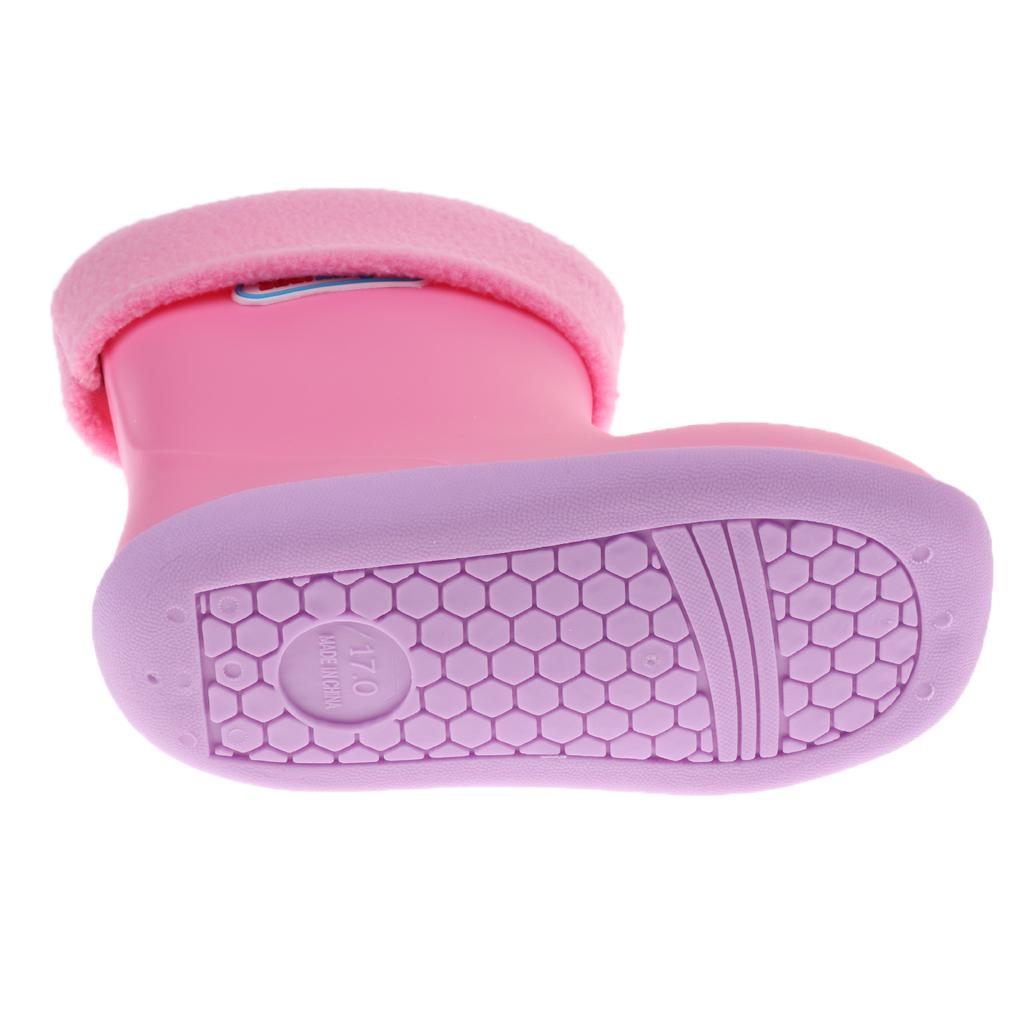 Kids Toddlers Waterproof Rubber Rain Boots  Pink Bear for 5 years