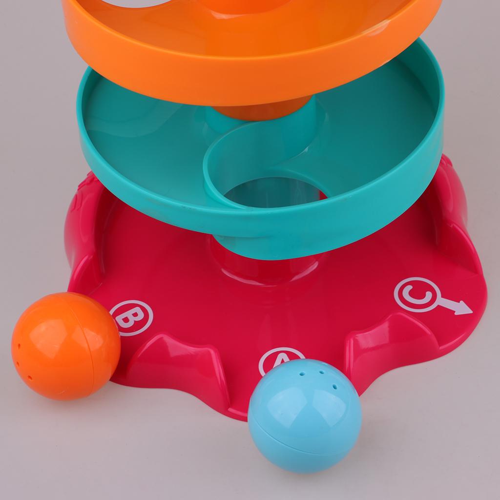 Swirl Ball Ramp Drop Toy Toddlers Educational Puzzle Rolling Tower Bell
