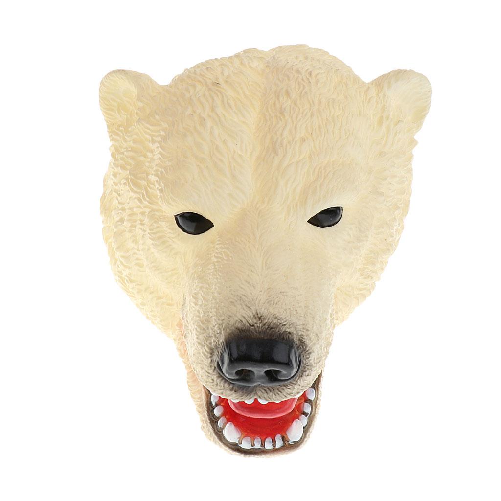 Simulation Dinosaur Animal Head Model Hand Puppet Kids Toy Polar Bear