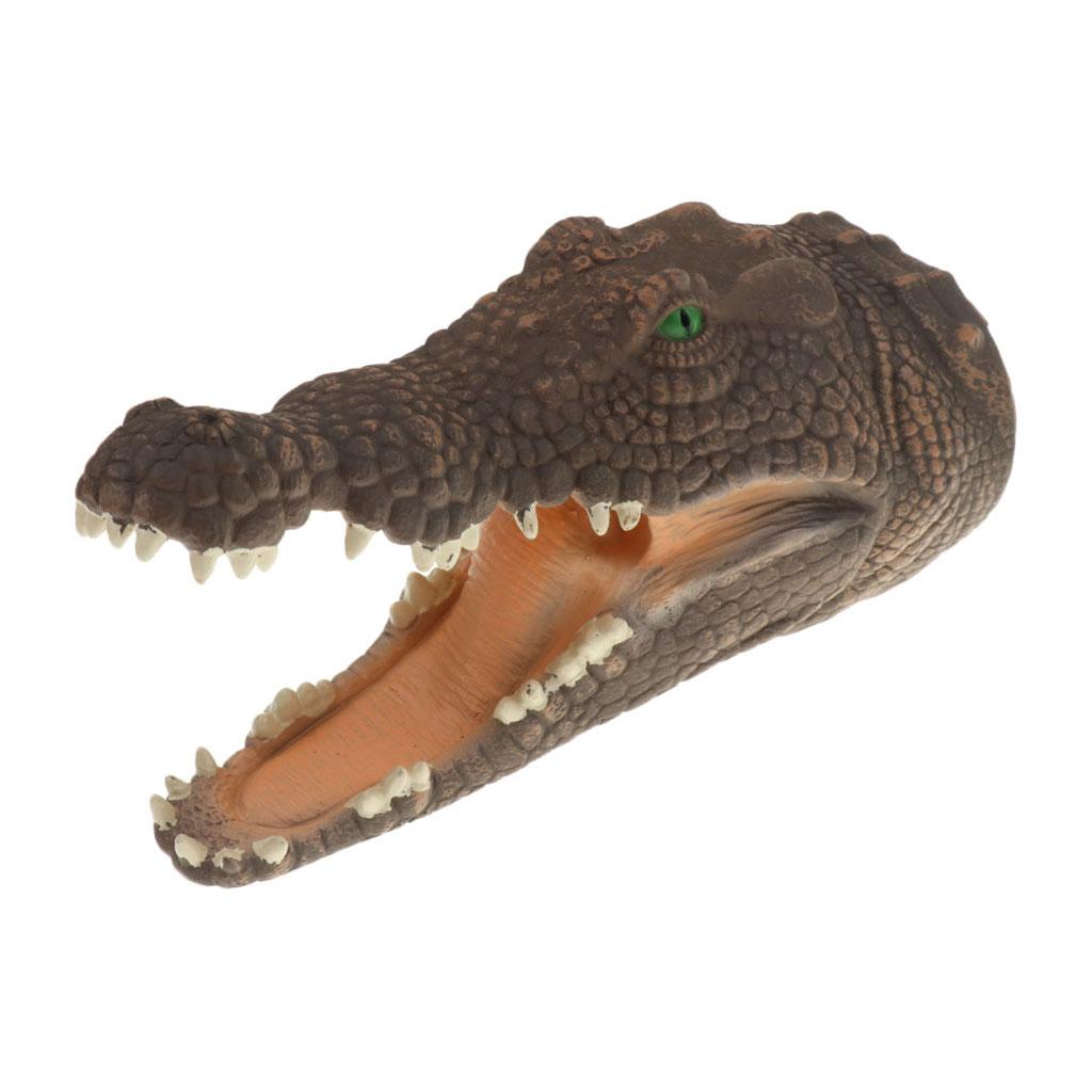 Simulation Dinosaur Animal Head Model Hand Puppet Kids Toy Alligator