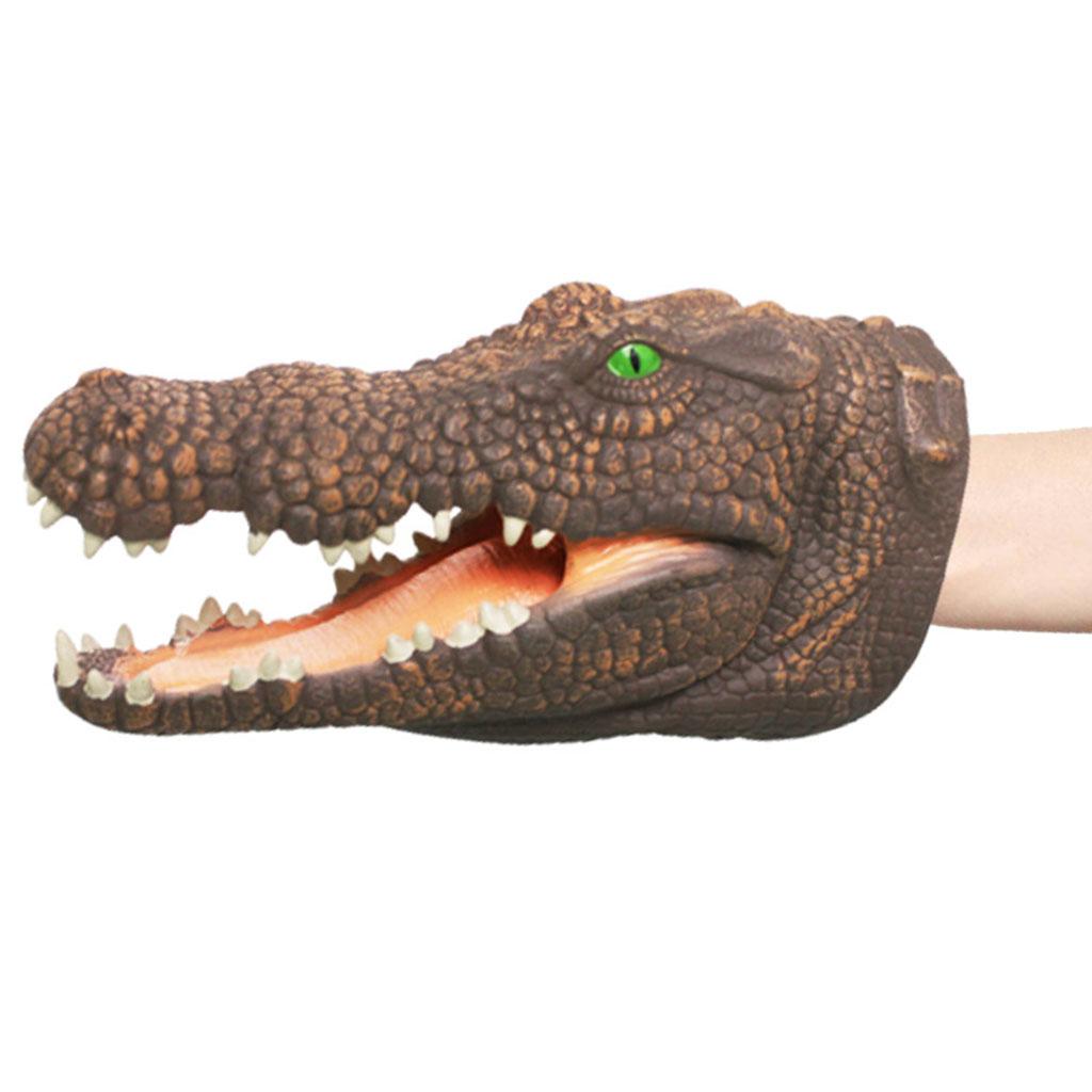 Simulation Dinosaur Animal Head Model Hand Puppet Kids Toy Alligator