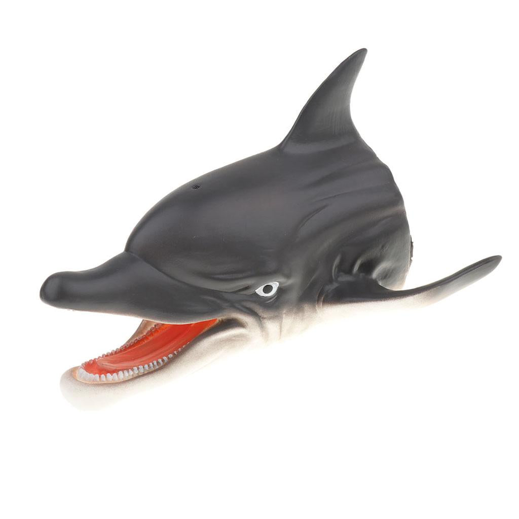 Simulation Dinosaur Animal Head Model Hand Puppet Kids Toy Dolphin