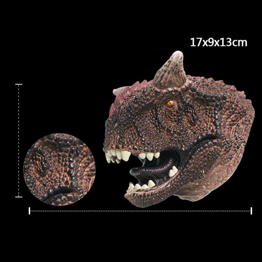 Simulation Dinosaur Animal Head Model Hand Puppet Kids Toy Carnotaurus