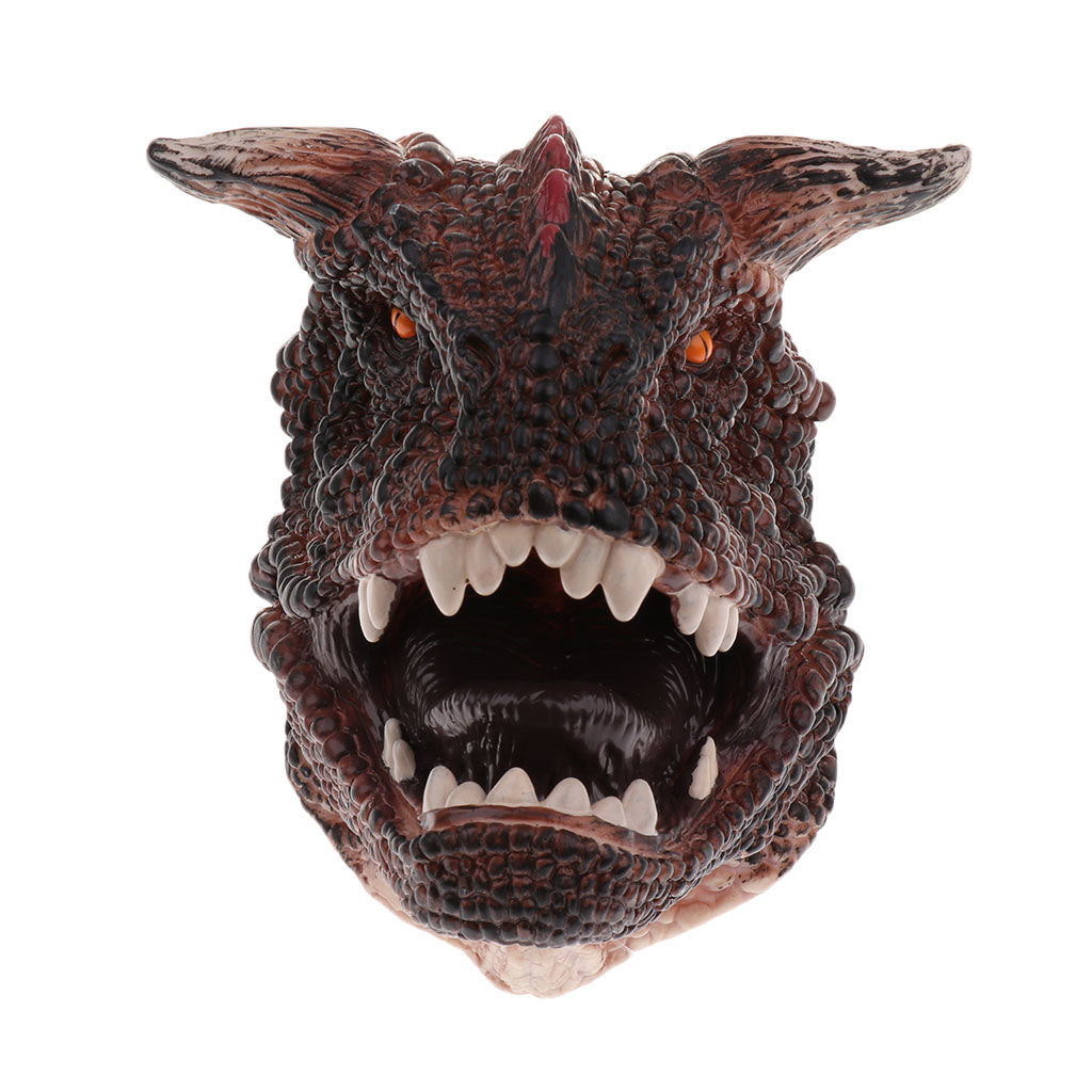 Simulation Dinosaur Animal Head Model Hand Puppet Kids Toy Carnotaurus