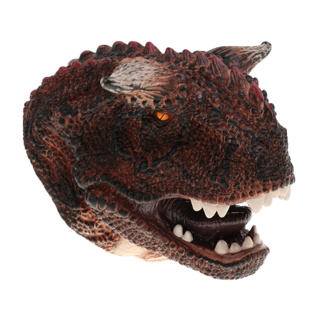 Simulation Dinosaur Animal Head Model Hand Puppet Kids Toy Carnotaurus