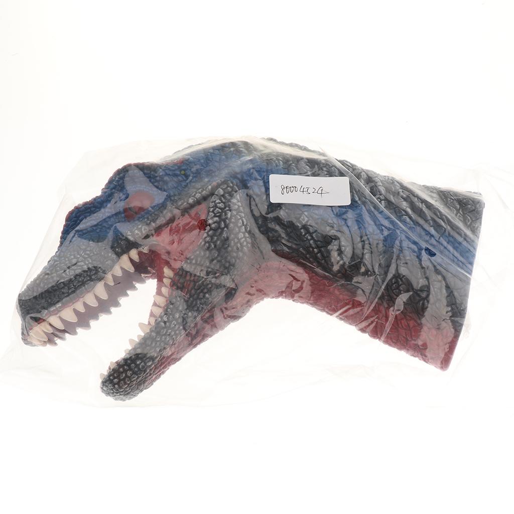 Simulation Dinosaur Animal Head Model Hand Puppet Kids Toy Velociraptor