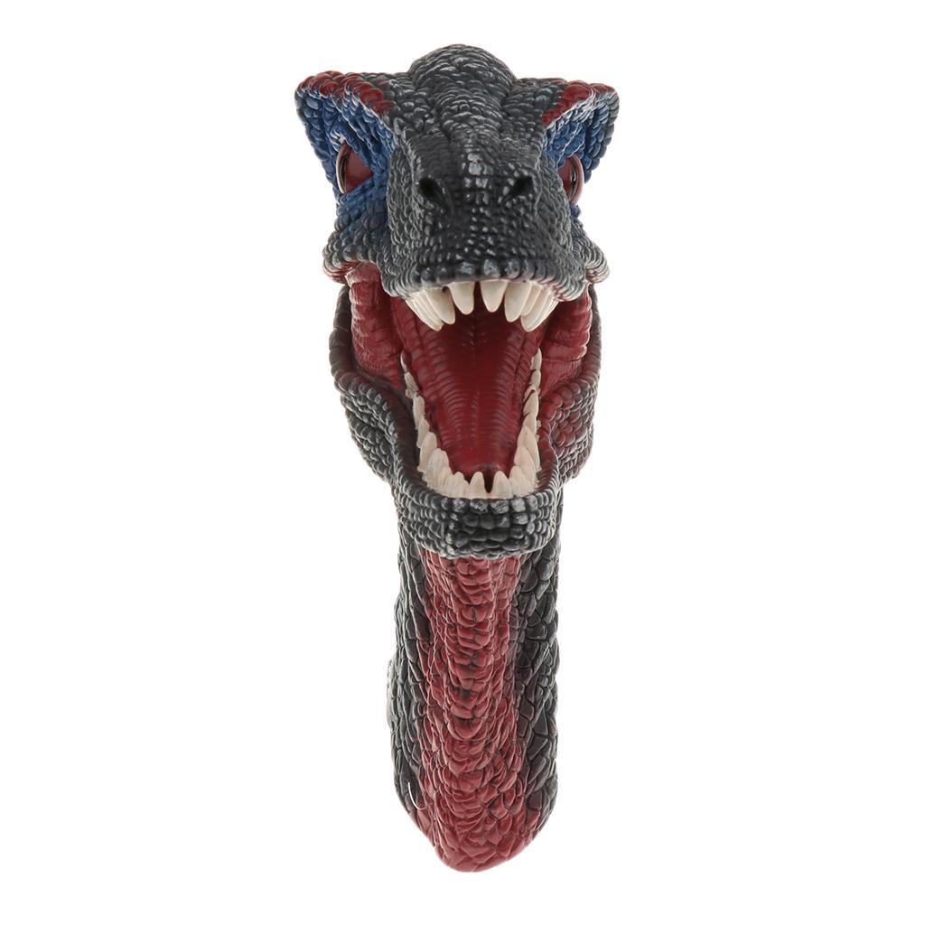 Simulation Dinosaur Animal Head Model Hand Puppet Kids Toy Velociraptor