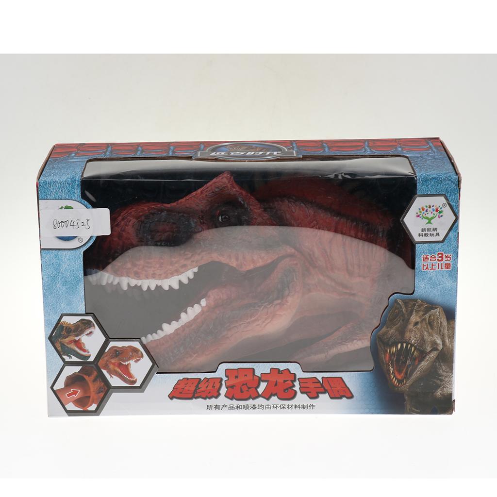 Simulation Dinosaur Animal Head Model Hand Puppet Kids Toy T-Rex 1 in Box