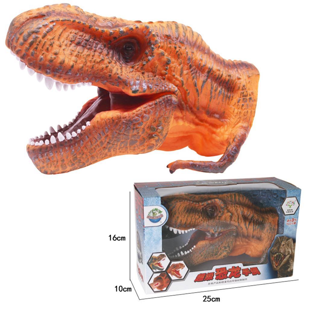 Simulation Dinosaur Animal Head Model Hand Puppet Kids Toy T-Rex 2 in Box