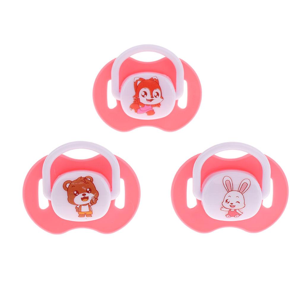 Baby Infant Orthodontic Dummy Pacifier Silicone Teat Pink(Round Pacifier)