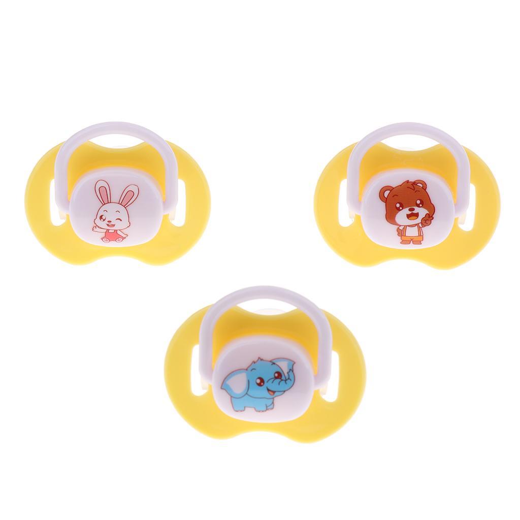 Baby Infant Orthodontic Dummy Pacifier Silicone Teat Yellow(Round Pacifier)