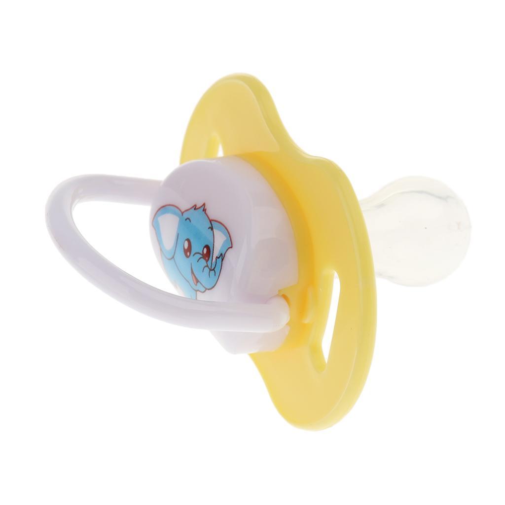 Baby Infant Orthodontic Dummy Pacifier Silicone Teat Yellow(Round Pacifier)