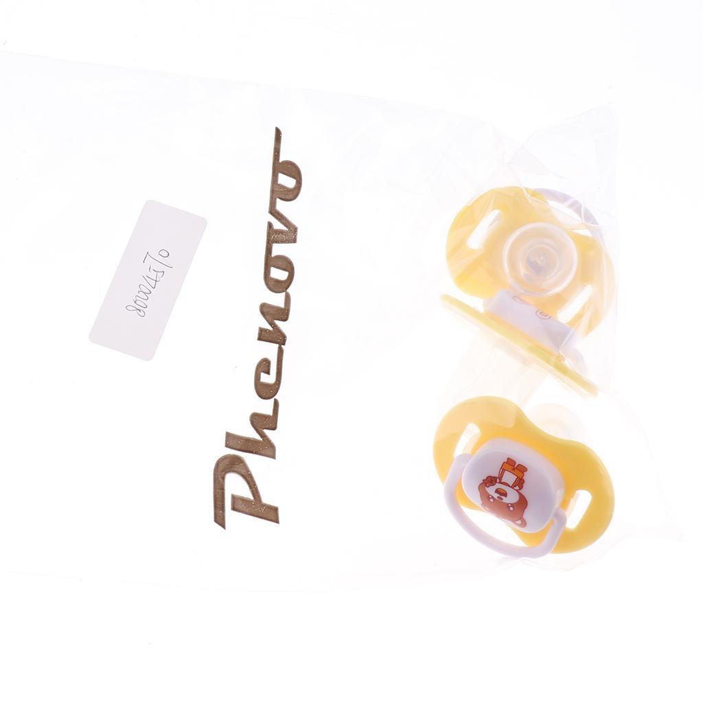 Baby Infant Orthodontic Dummy Pacifier Silicone Teat Yellow(Round Pacifier)