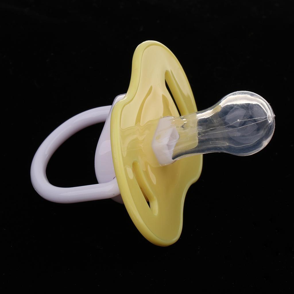 Baby Infant Orthodontic Dummy Pacifier Silicone Teat Yellow(Round Pacifier)