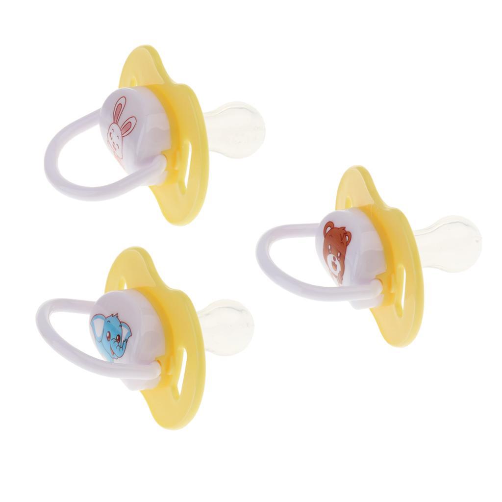 Baby Infant Orthodontic Dummy Pacifier Silicone Teat Yellow(Round Pacifier)