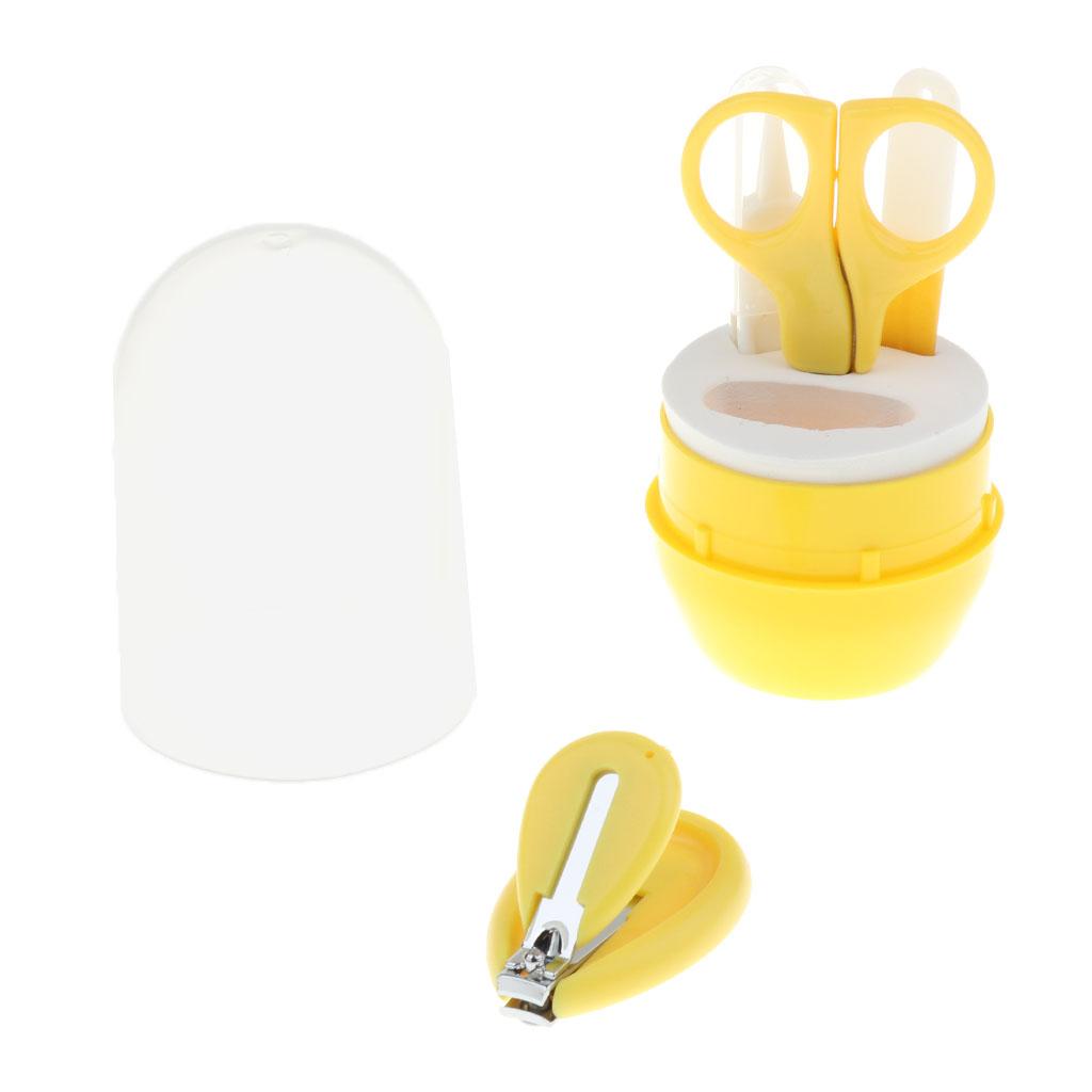 4pcs/Set Baby Nail Clippers Scissors Cutters Finger Manicure Yellow