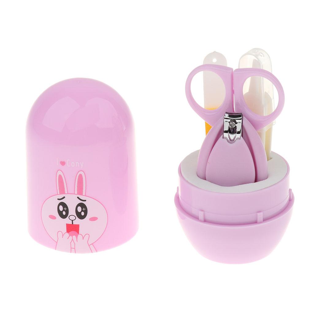 4pcs/Set Baby Nail Clippers Scissors Cutters Finger Manicure Purple Rabbit