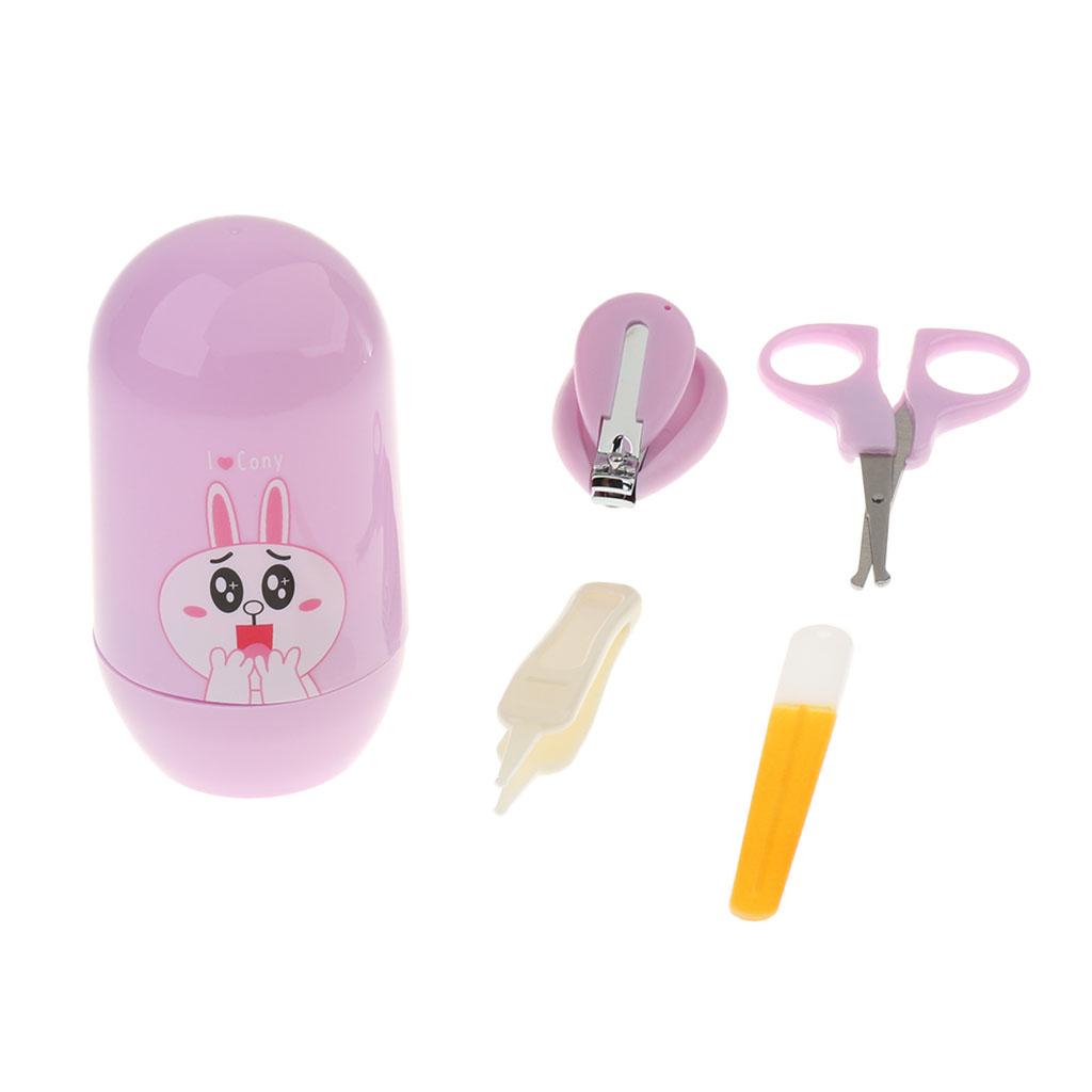 4pcs/Set Baby Nail Clippers Scissors Cutters Finger Manicure Purple Rabbit