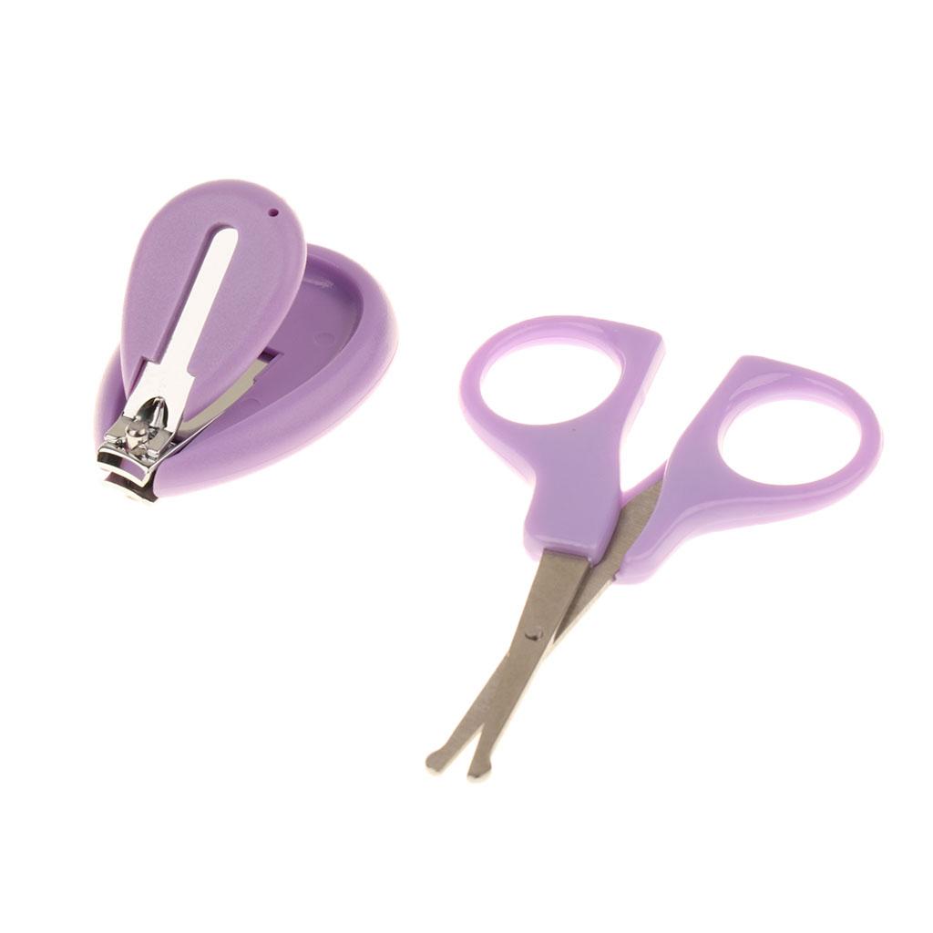 4pcs/Set Baby Nail Clippers Scissors Cutters Finger Manicure Purple Piggy