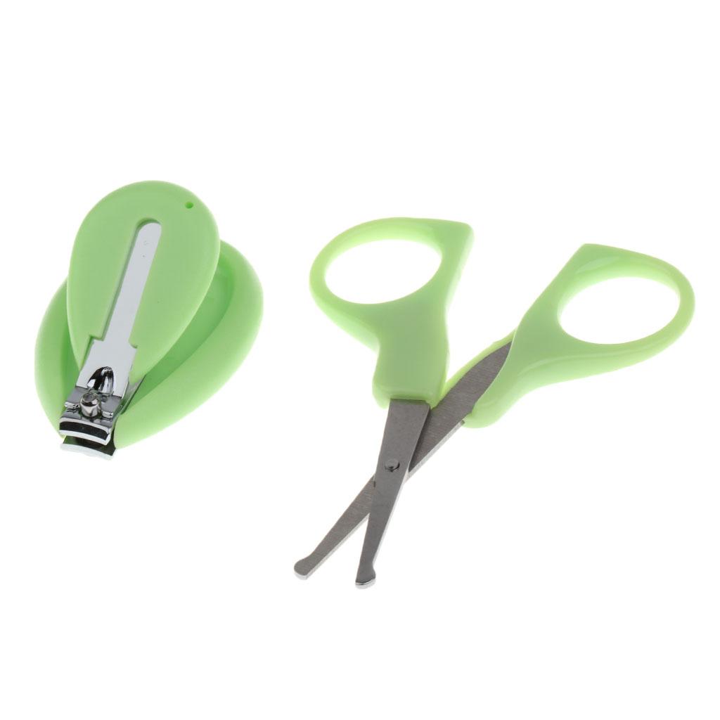 4pcs/Set Baby Nail Clippers Scissors Cutters Finger Manicure Light Green Monkey