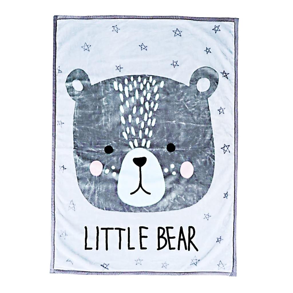 Blanket Preschool Bed Mat Office Nap Baby Towel 100x150cm Grey Bear