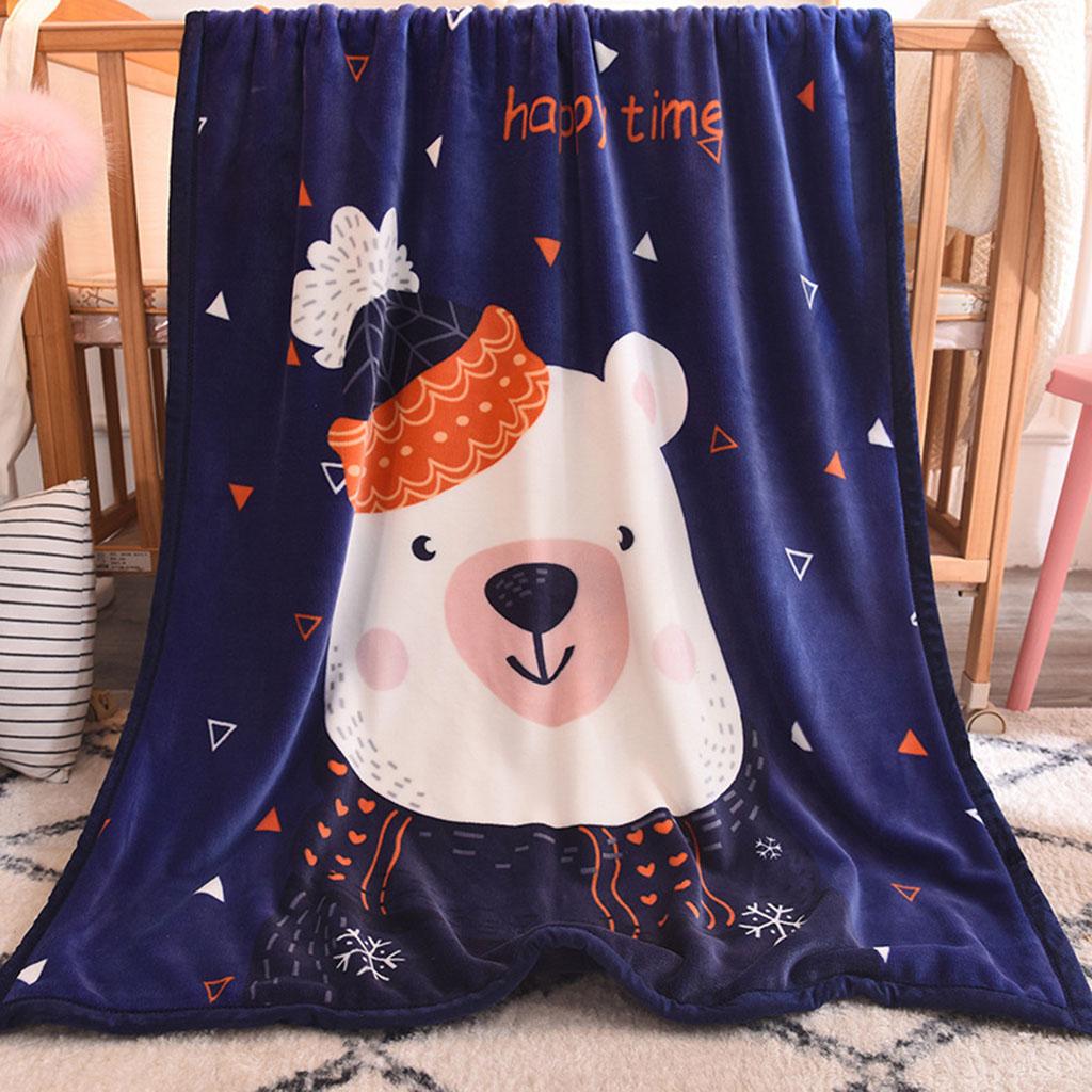 Blanket Preschool Bed Mat Office Nap Baby Towel 100x150cm White Bear