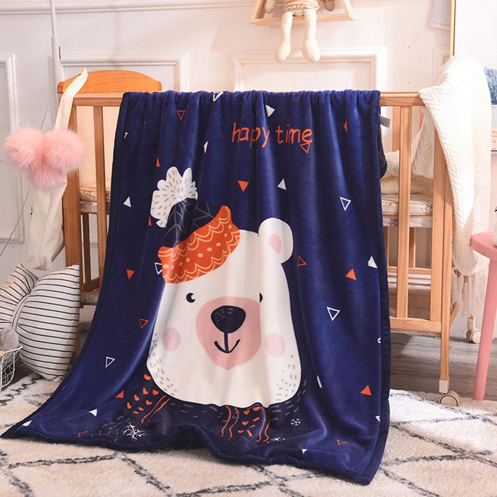 Blanket Preschool Bed Mat Office Nap Baby Towel 100x150cm White Bear