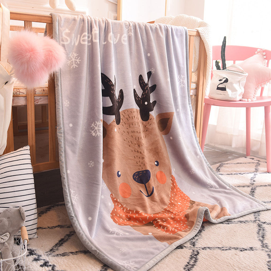 Blanket Preschool Bed Mat Office Nap Baby Towel 100x150cm Deer