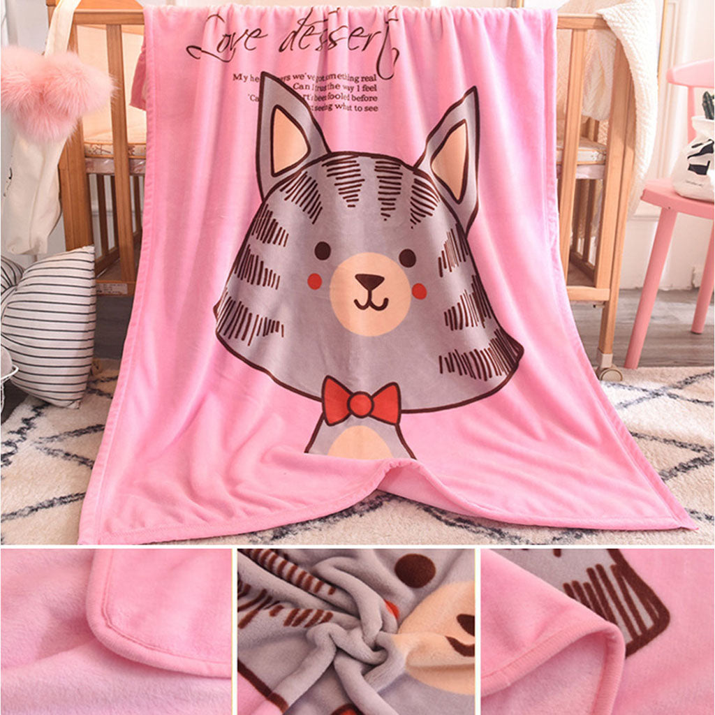 Blanket Preschool Bed Mat Office Nap Baby Towel 100x150cm Tie Cat