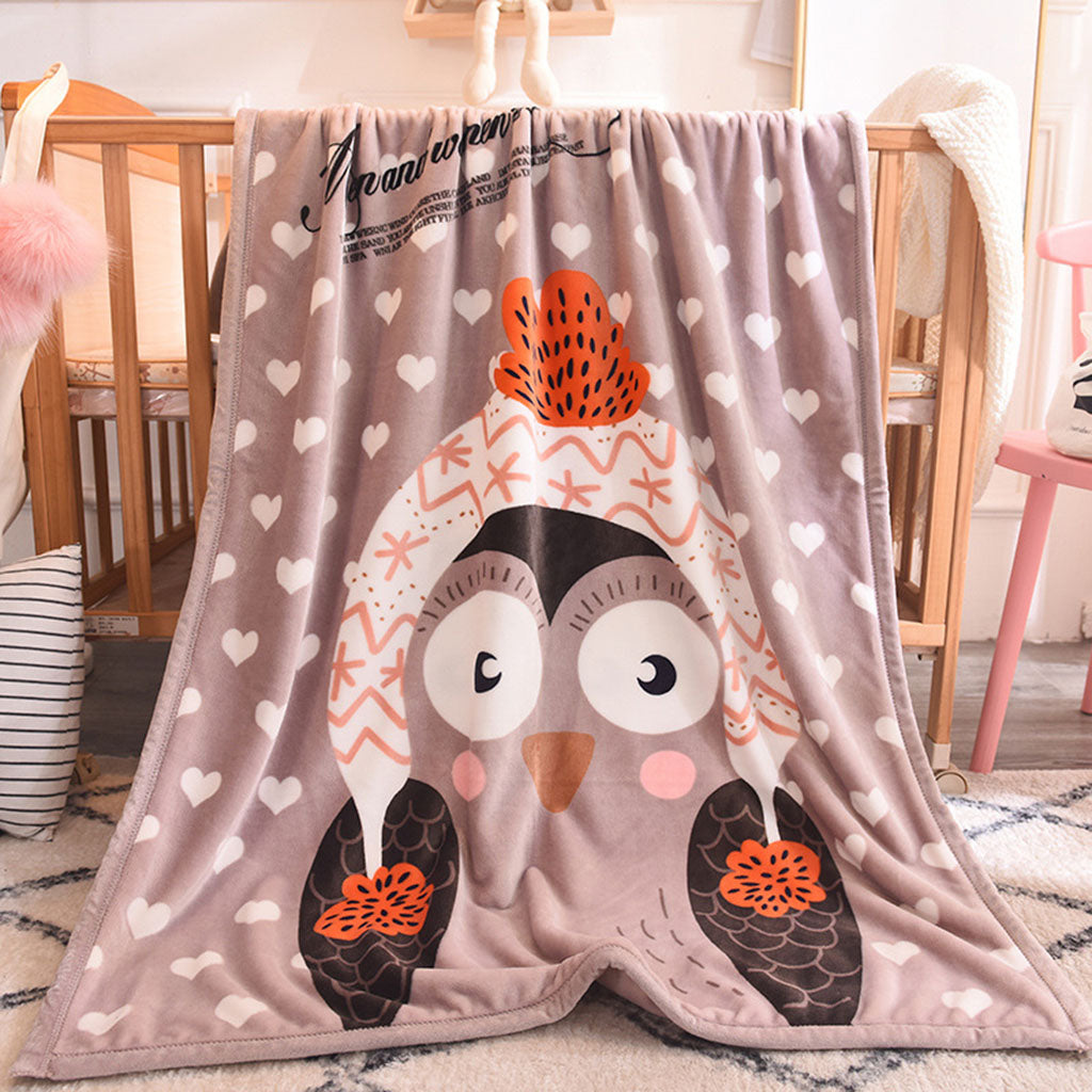 Blanket Preschool Bed Mat Office Nap Baby Towel 100x150cm Owl