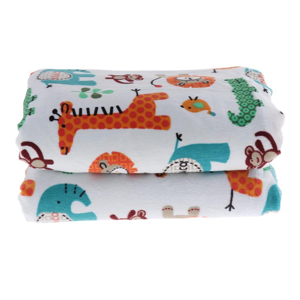 Unisex Double-Layer Coral Velvet Baby Cradle Crib Blanket  Lion giraffe