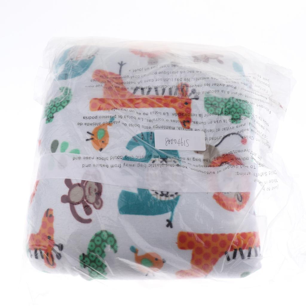 Unisex Double-Layer Coral Velvet Baby Cradle Crib Blanket  Lion giraffe