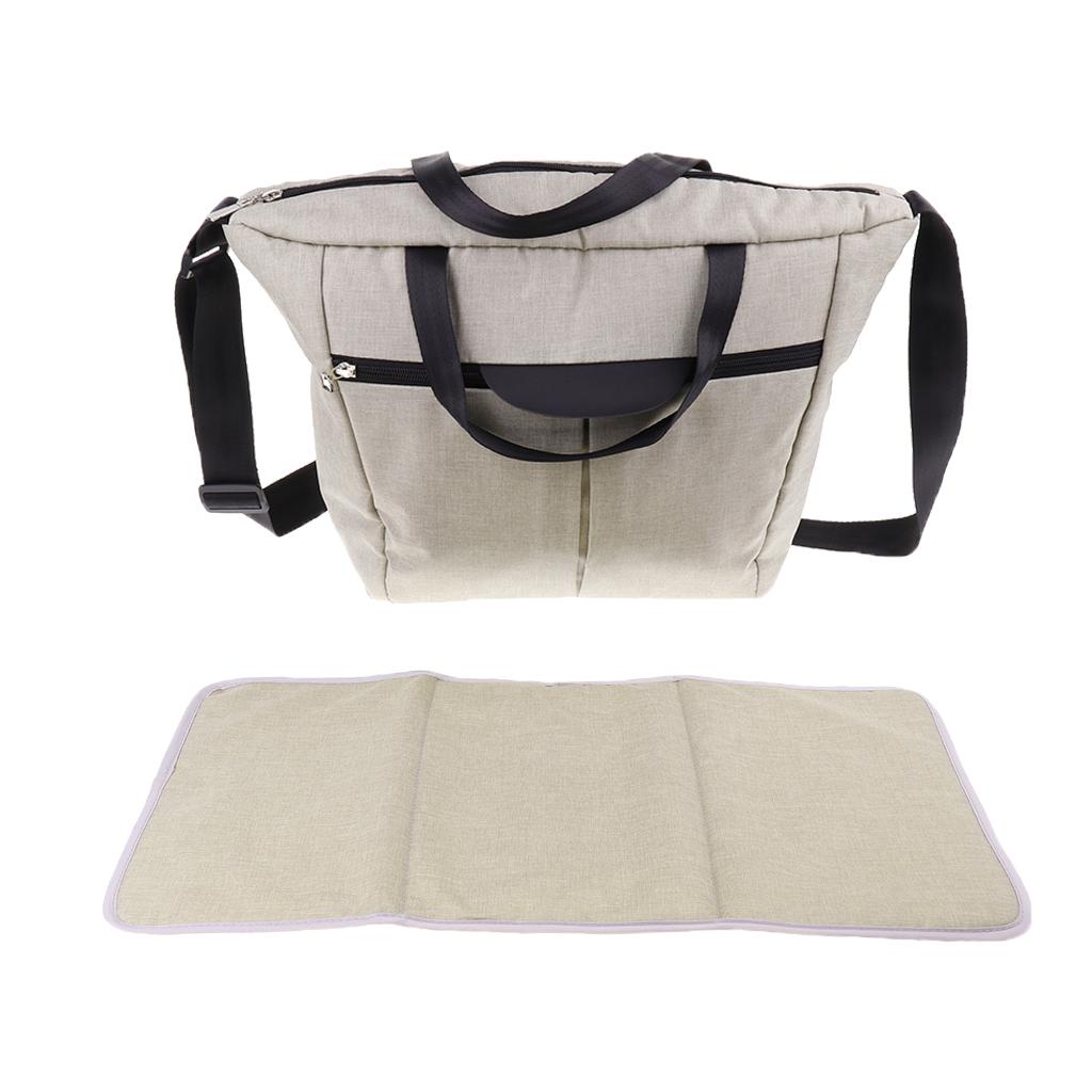 Multi-use Baby Carriage Bag Bottle Diaper Storage Mummy Bag Beige