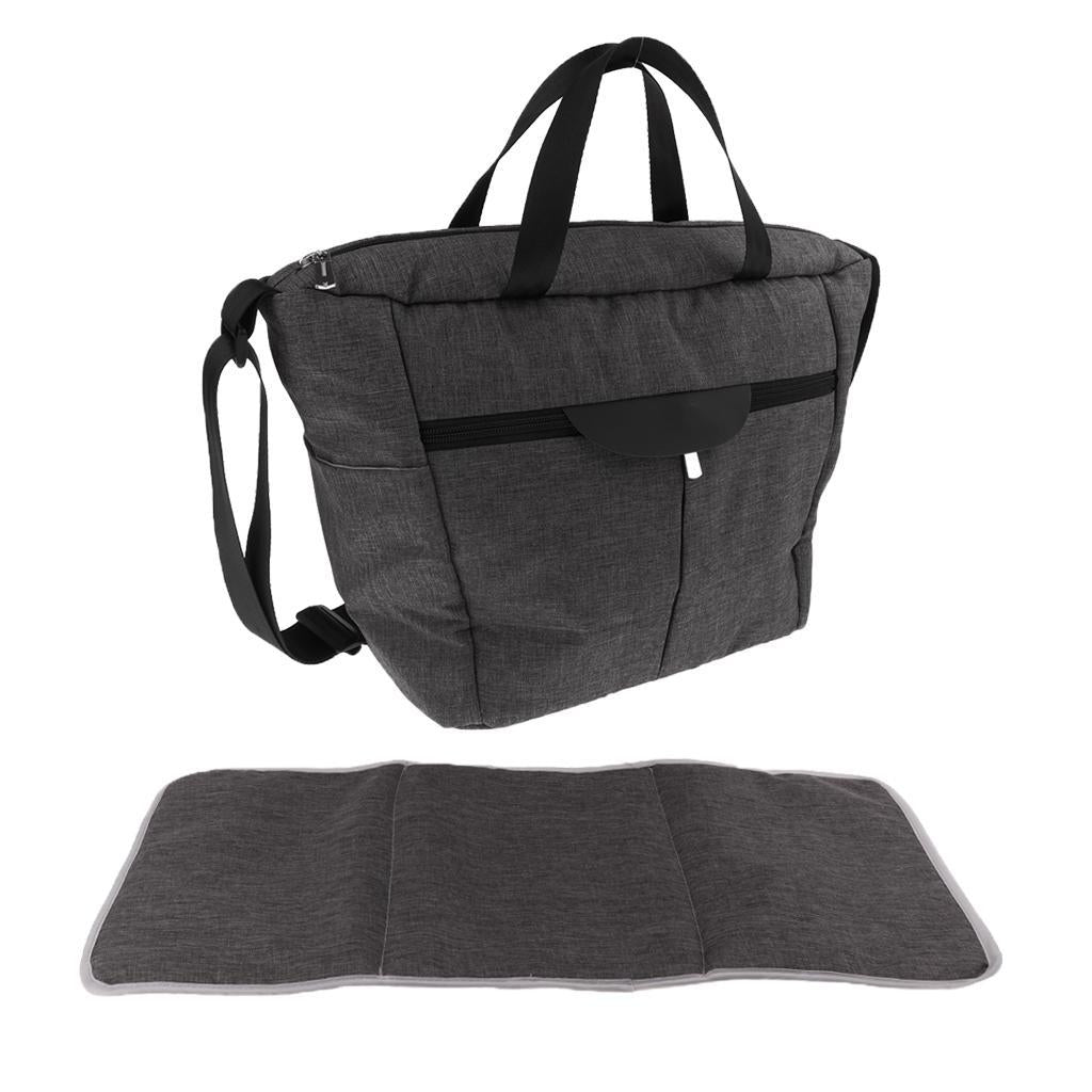 Multi-use Baby Carriage Bag Bottle Diaper Storage Mummy Bag Gray