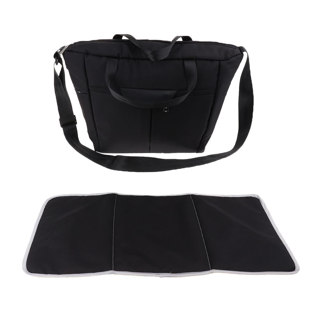 Multi-use Baby Carriage Bag Bottle Diaper Storage Mummy Bag Black