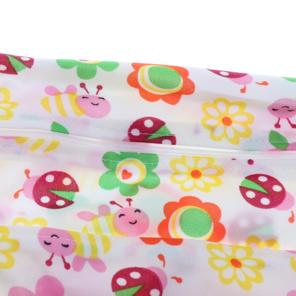 Waterproof Reusable Zip Pouch Wet Dry Bag Cloth Diaper Nappy Sun flower