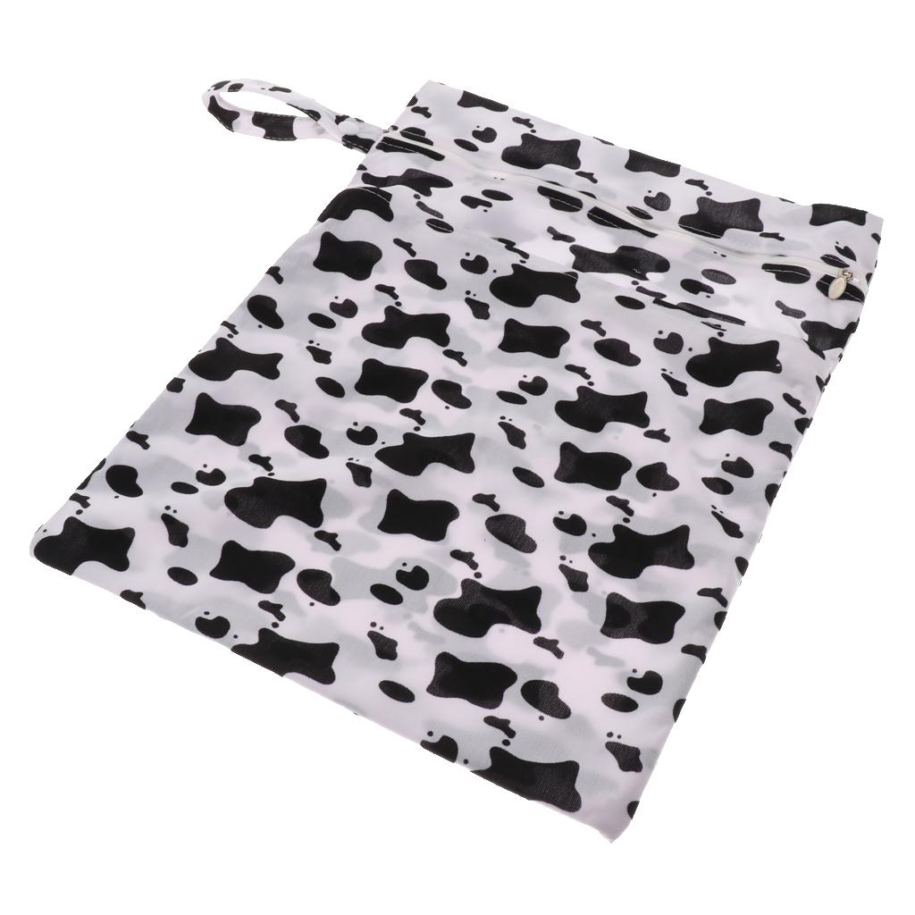 Waterproof Reusable Zip Pouch Wet Dry Bag Cloth Diaper Nappy Cow