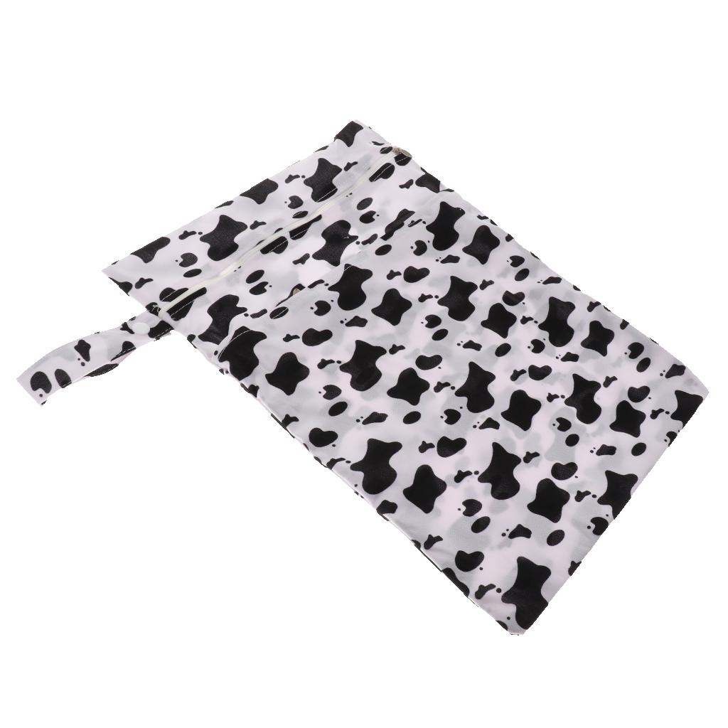 Waterproof Reusable Zip Pouch Wet Dry Bag Cloth Diaper Nappy Cow