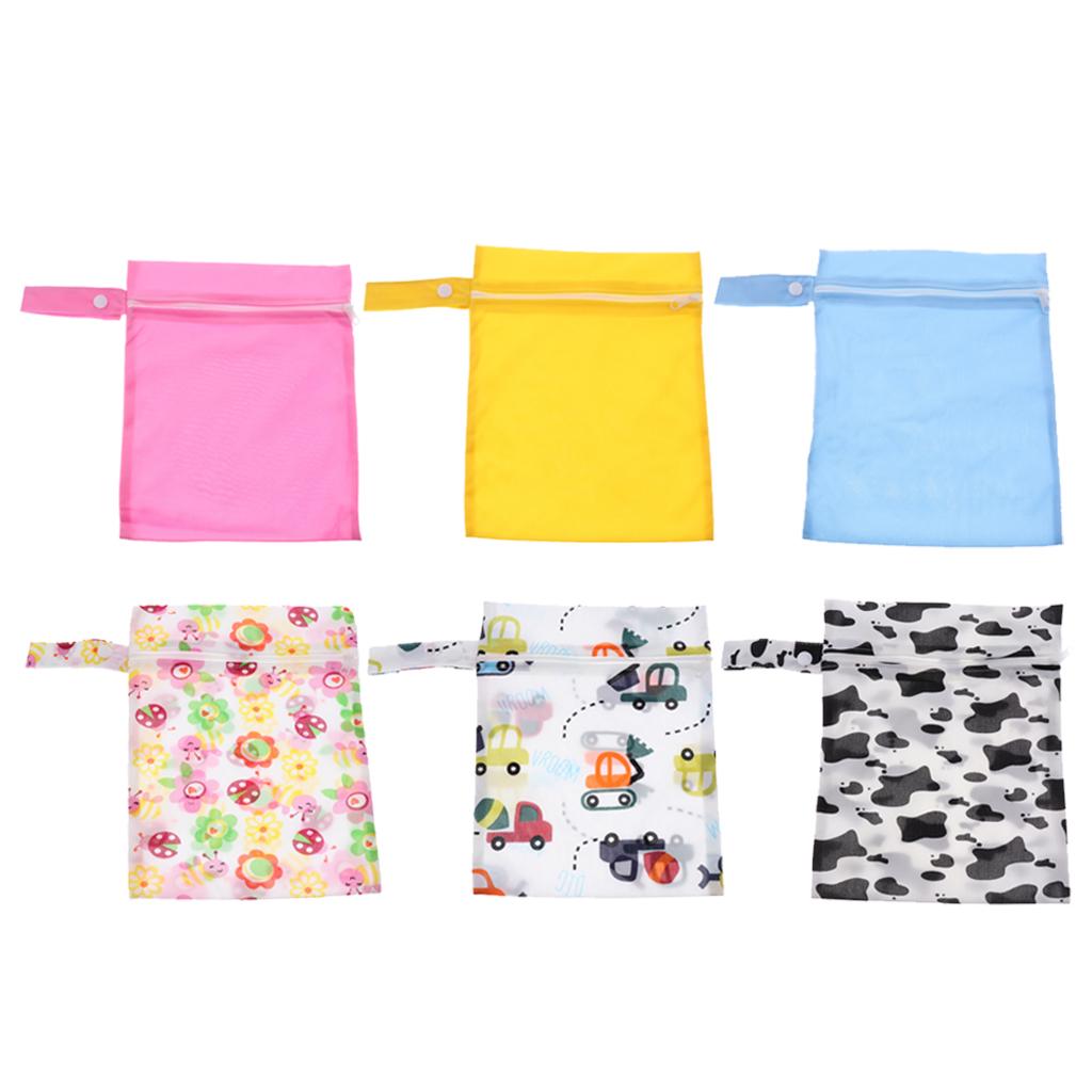 Baby Waterproof Reusable Zip Pouch Wet Bag Cloth Diaper Nappy Pink