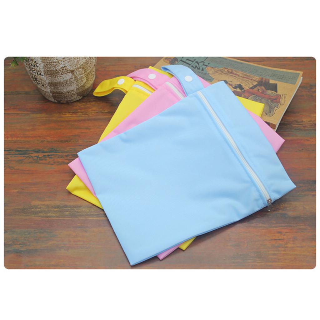 Baby Waterproof Reusable Zip Pouch Wet Bag Cloth Diaper Nappy Pink