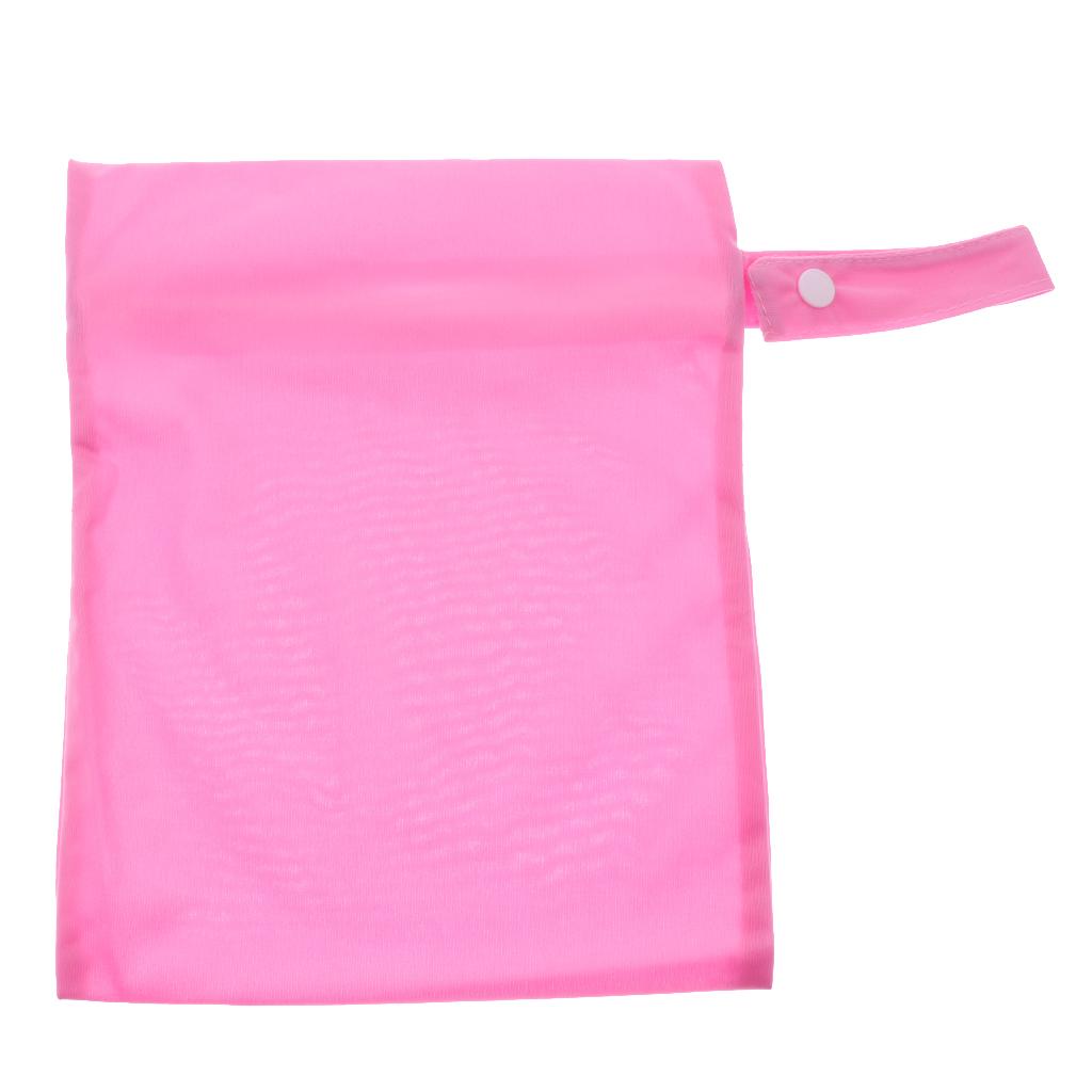 Baby Waterproof Reusable Zip Pouch Wet Dry Bag Cloth Diaper Nappy Pink