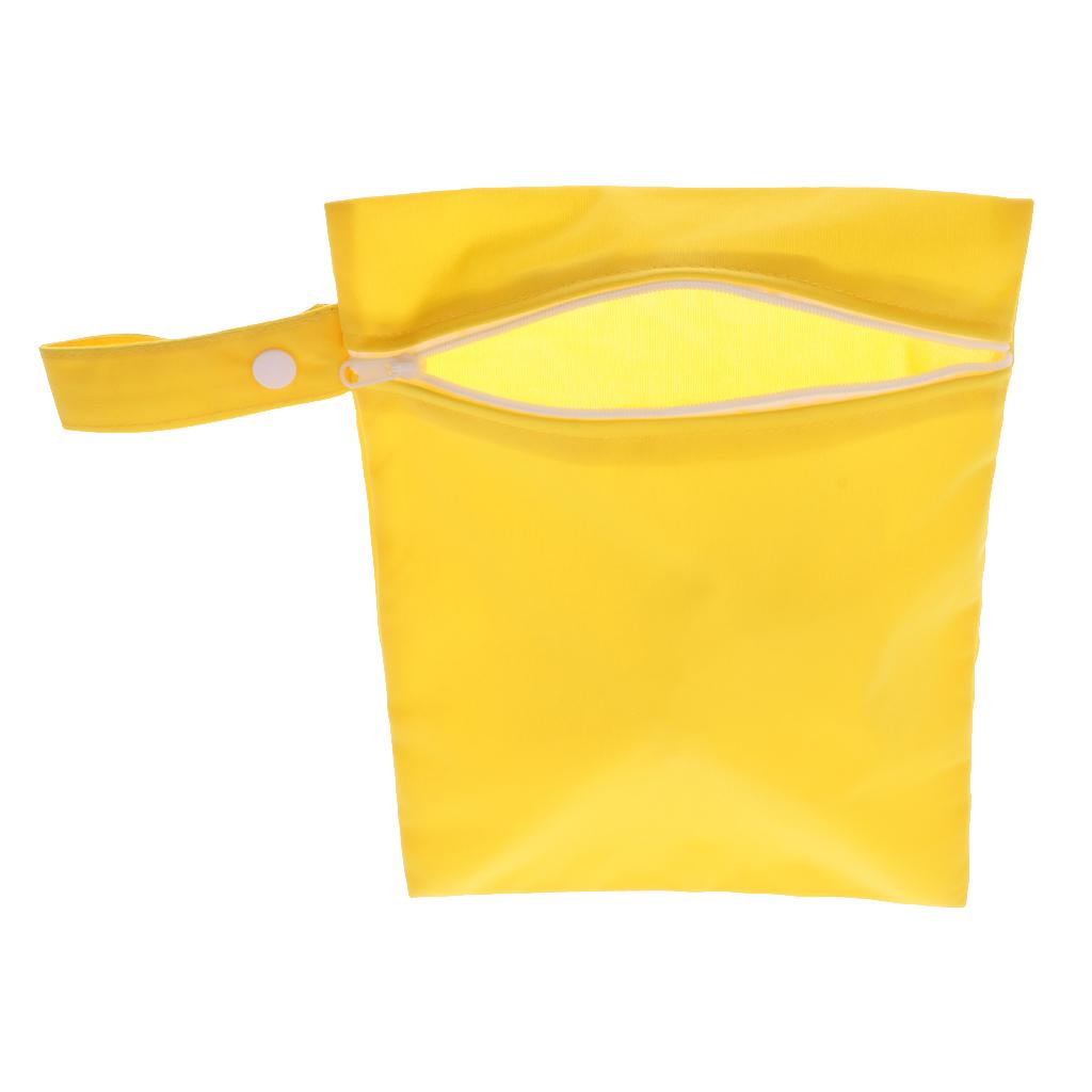 Baby Waterproof Reusable Zip Pouch Wet Dry Bag Cloth Diaper Nappy Yellow